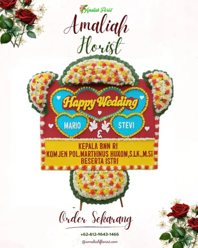 Karangan Papan Bunga Pernikahan di Pesinggahan